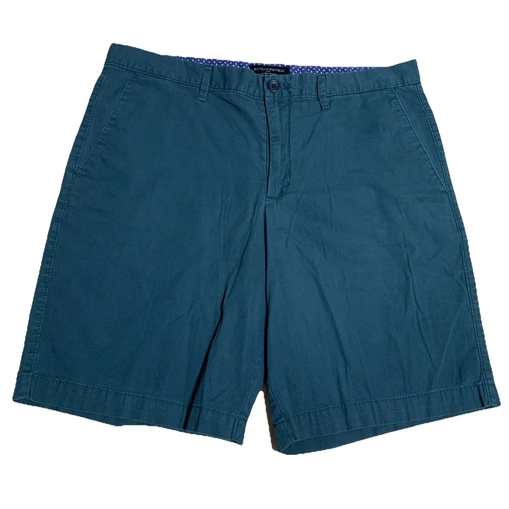 Banana Republic Chino Aiden Shorts‎ Men Size 34 Slim Fit Green